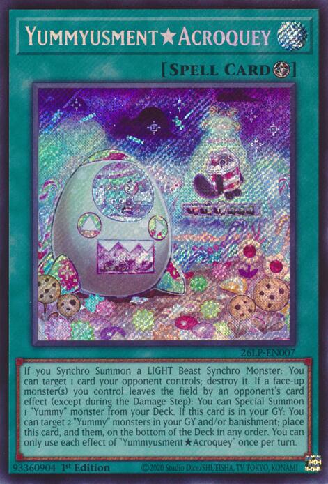YummyusmentAcroquey (SCR) - 26LP-EN007 - Secret Rare - 1st Edition