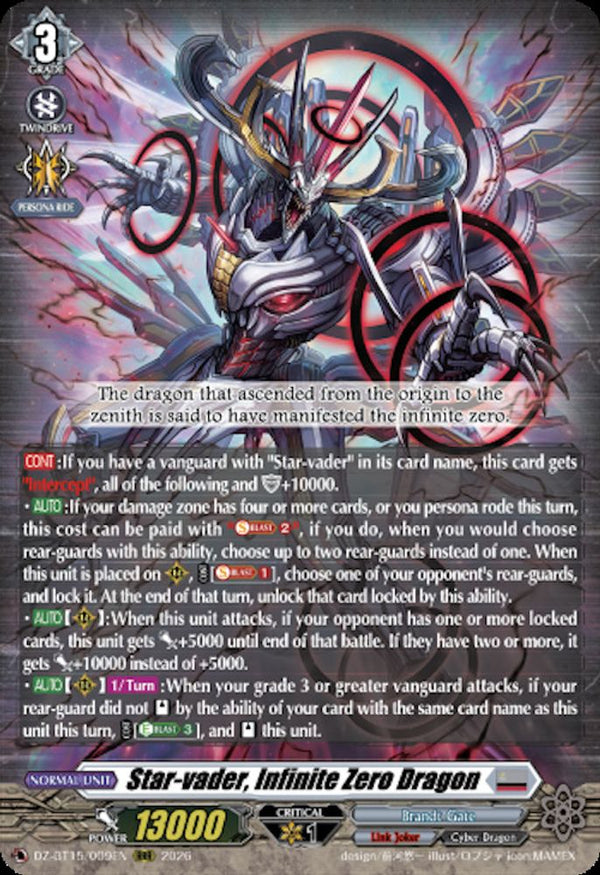 Star-vader, Infinite Zero Dragon - DZ-BT15/009EN - Triple Rare