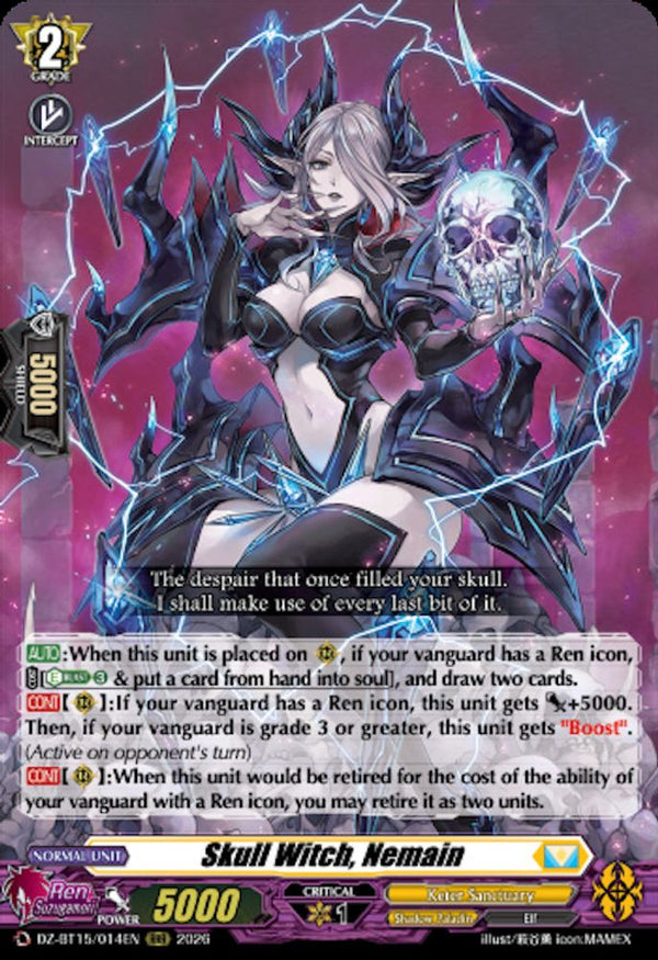 Skull Witch, Nemain - DZ-BT15/014EN - Triple Rare