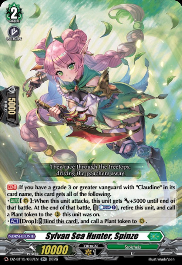 Sylvan Sea Hunter, Spinze - DZ-BT15/037EN - Double Rare