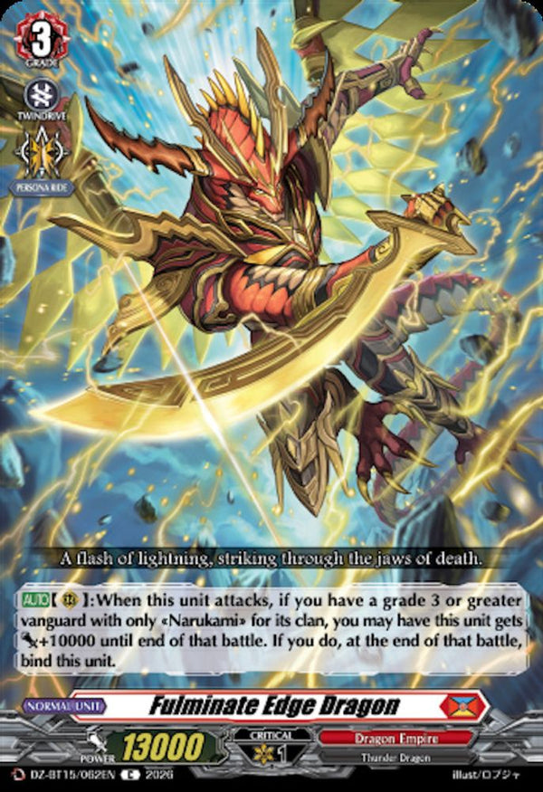 Fulminate Edge Dragon - DZ-BT15/062EN - Common