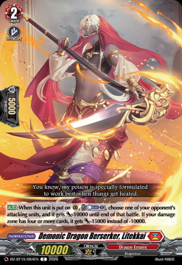 Demonic Dragon Berserker, Litekkai - DZ-BT15/064EN - Common