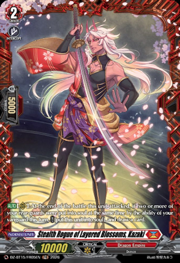 Stealth Rogue of Layered Blossoms, Kazaki (FR) - DZ-BT15/FR05EN - Frame Rare