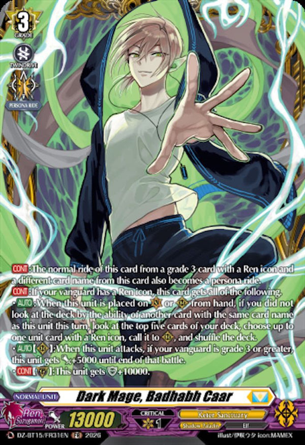 Dark Mage, Badhabh Caar (FR) - DZ-BT15/FR31EN - Frame Rare