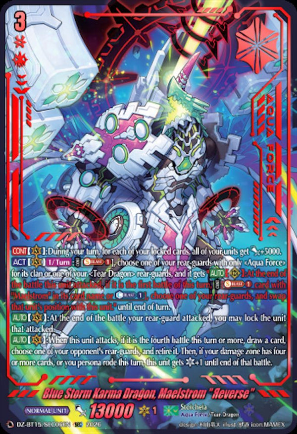 Blue Storm Karma Dragon, Maelstrom "Reverse" (SEC) - DZ-BT15/SEC06EN - SEC