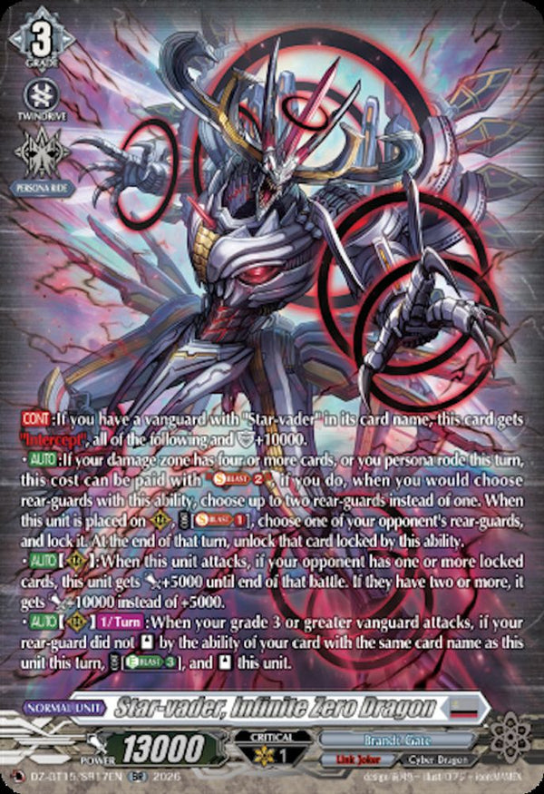 Star-vader, Infinite Zero Dragon (SR) - DZ-BT15/SR17EN - Silver Rare