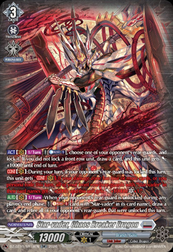 Star-vader, Chaos Breaker Dragon (SR) - DZ-BT15/SR18EN - Silver Rare