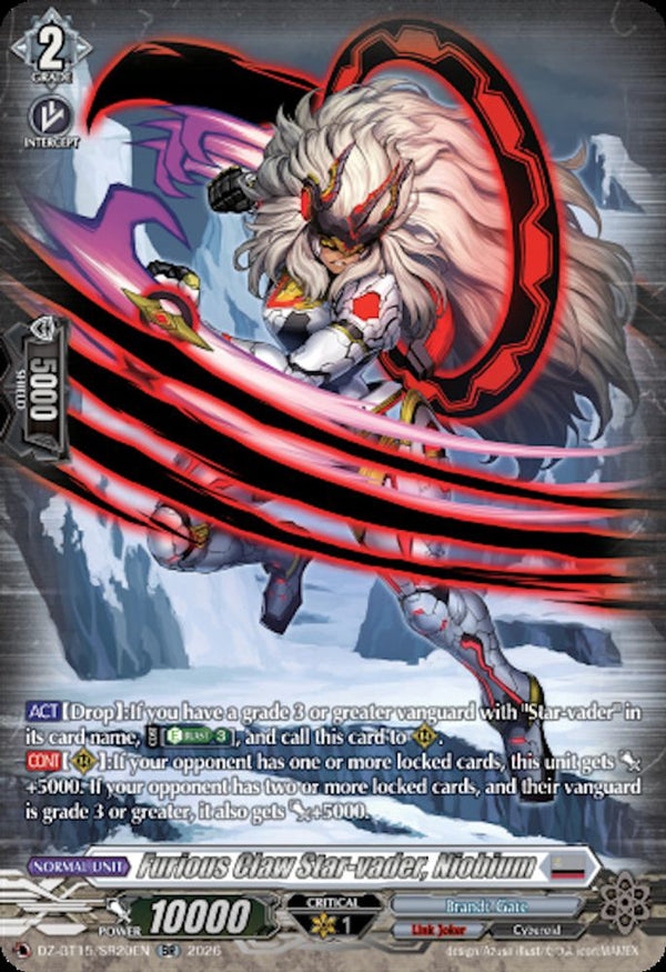 Furious Claw Star-vader, Niobium (SR) - DZ-BT15/SR20EN - Silver Rare