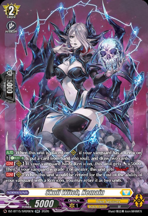 Skull Witch, Nemain (SR) - DZ-BT15/SR26EN - Silver Rare