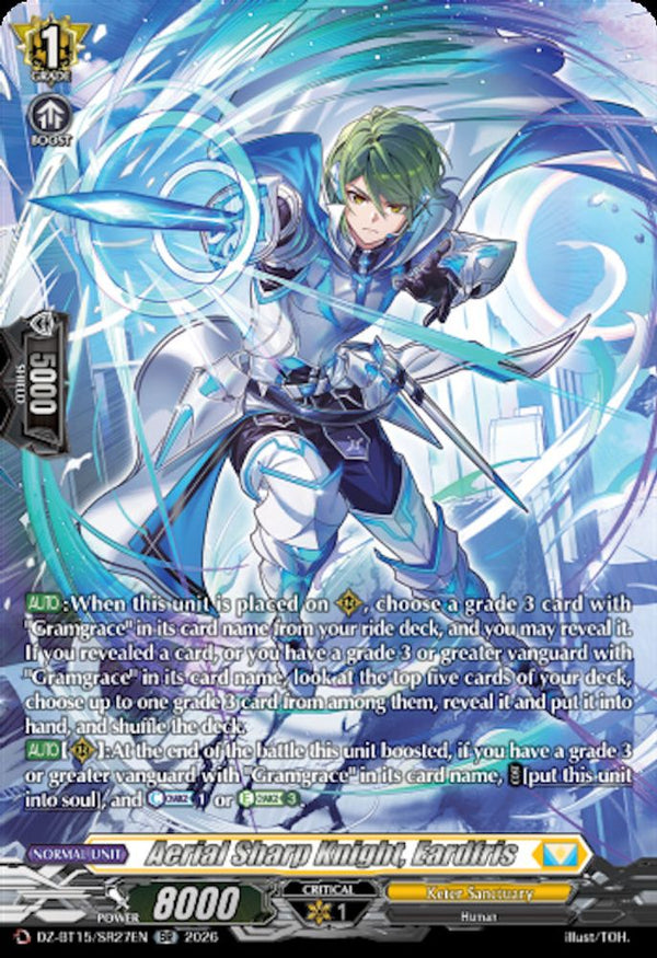 Aerial Sharp Knight, Eardfris (SR) - DZ-BT15/SR27EN - Silver Rare