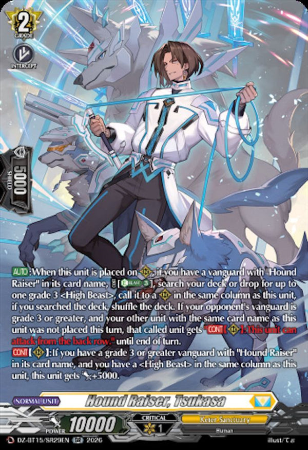 Hound Raiser, Tsukasa (SR) - DZ-BT15/SR29EN - Silver Rare