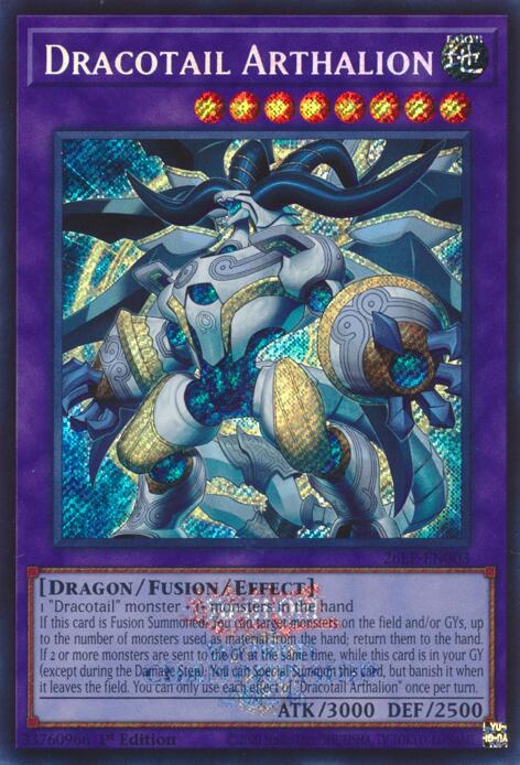 Dracotail Arthalion (ESR) - 26LP-EN003 - Emblazoned Secret Rare - 1st Edition