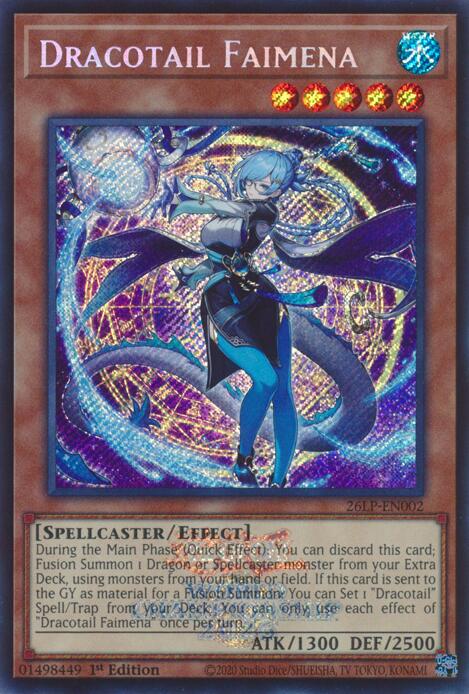 Dracotail Faimena (ESR) - 26LP-EN002 - Emblazoned Secret Rare - 1st Edition