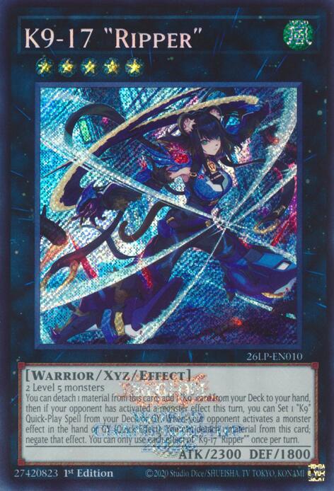 K9-17 Ripper (ESR) - 26LP-EN010 - Emblazoned Secret Rare - 1st Edition
