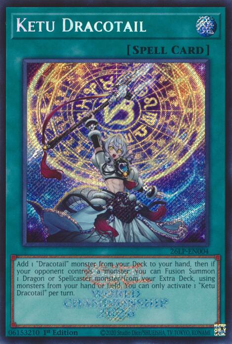 Ketu Dracotail (ESR) - 26LP-EN004 - Emblazoned Secret Rare - 1st Edition