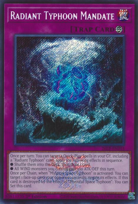Radiant Typhoon Mandate (ESR) - 26LP-EN015 - Emblazoned Secret Rare - 1st Edition