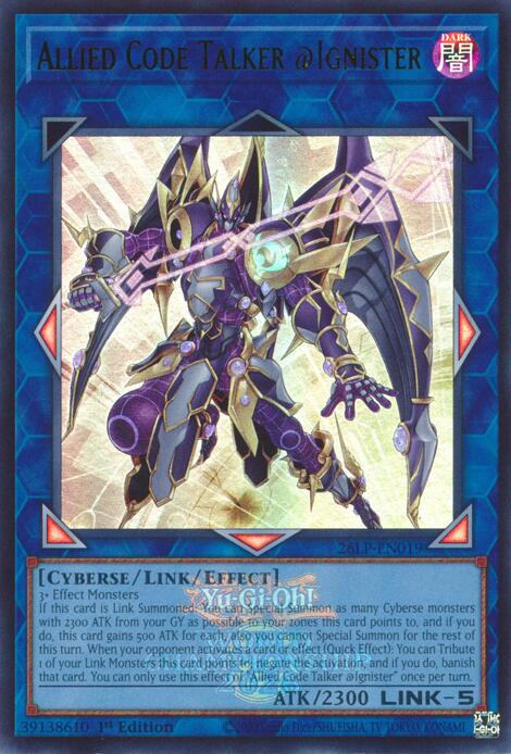 Allied Code Talker @Ignister (EUR) - 26LP-EN019 - Emblazoned Ultra Rare - 1st Edition