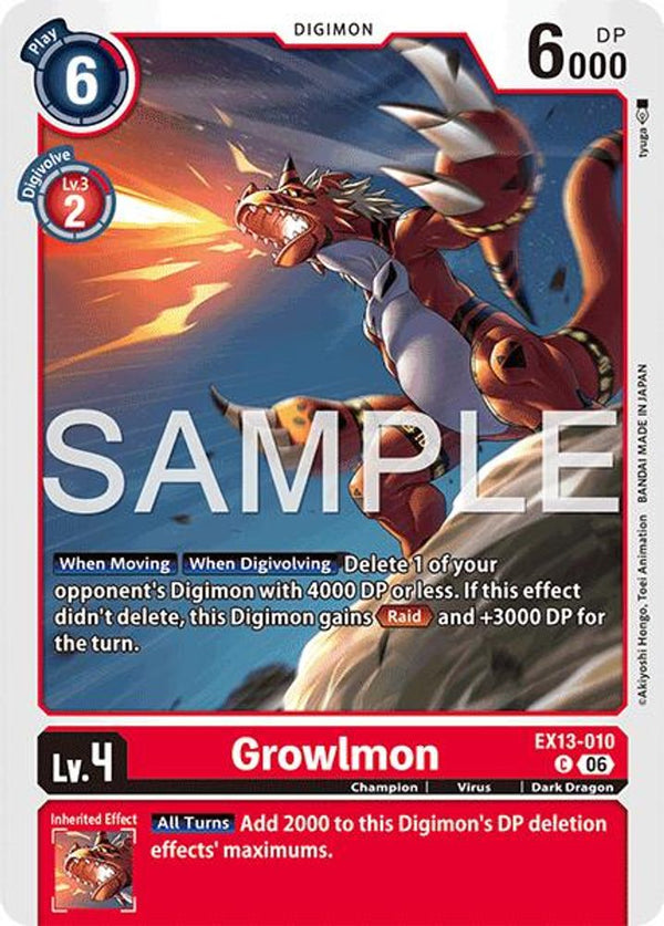 Growlmon - EX13-010 - Common