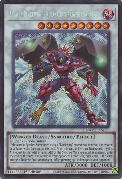 Assault Blackwing - Kusanagi the Gathering Storm (Secret Rare) - MAMO-EN026 - Secret Rare - 1st Edition