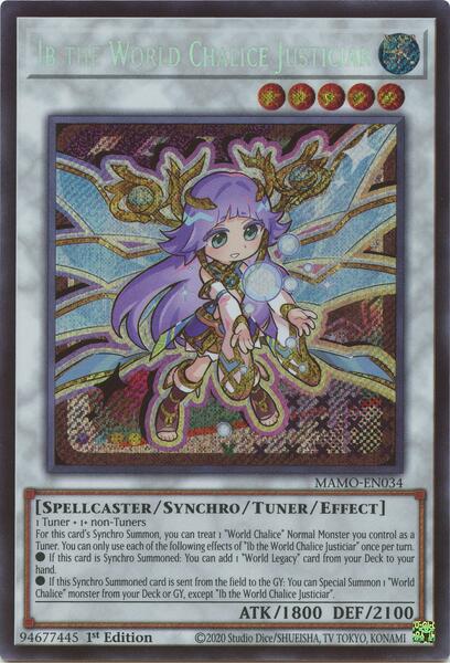 Ib the World Chalice Justiciar (Secret Rare) - MAMO-EN034 - Secret Rare - 1st Edition