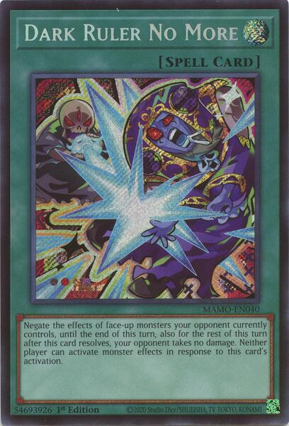 Dark Ruler No More (Secret Rare) - MAMO-EN040 - Secret Rare - 1st Edition