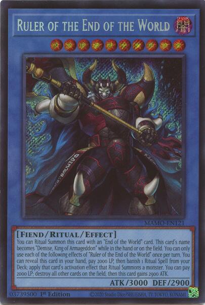 Ruler of the End of the World - MAMO-EN121 - Secret Rare - 1st Edition