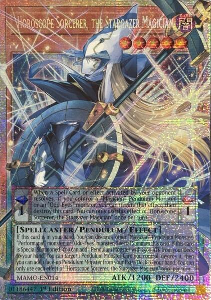 Horoscope Sorcerer, the Stargazer Magician (Extended Art) - MAMO-EN014 - Starlight Rare - 1st Edition