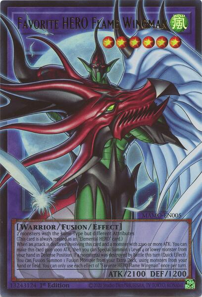 Favorite HERO Flame Wingman (Extended Art) - MAMO-EN005 - Ultra Rare - 1st Edition