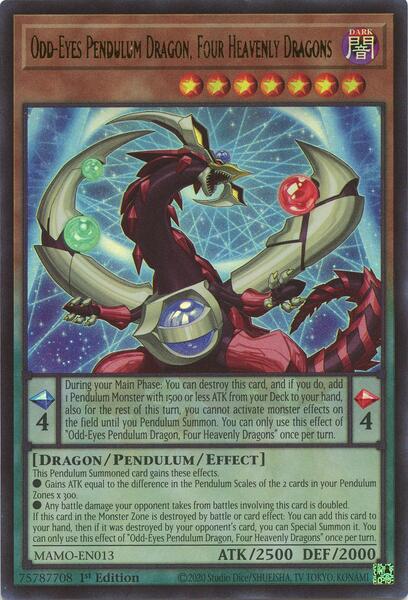 Odd-Eyes Pendulum Dragon, Four Heavenly Dragons - MAMO-EN013 - Ultra Rare - 1st Edition