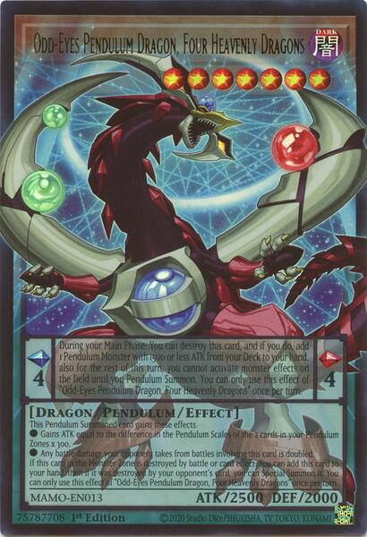 Odd-Eyes Pendulum Dragon, Four Heavenly Dragons (Extended Art) - MAMO-EN013 - Ultra Rare - 1st Edition