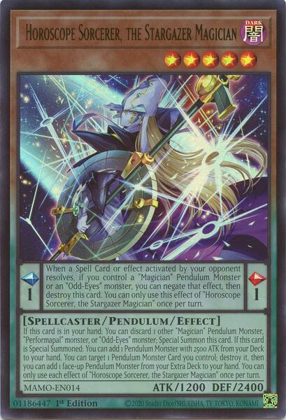 Horoscope Sorcerer, the Stargazer Magician - MAMO-EN014 - Ultra Rare - 1st Edition