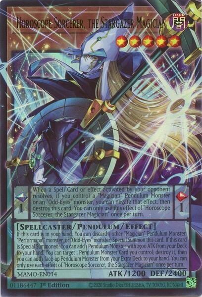 Horoscope Sorcerer, the Stargazer Magician (Extended Art) - MAMO-EN014 - Ultra Rare - 1st Edition