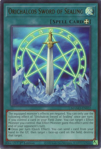 Orichalcos Sword of Sealing - MAMO-EN022 - Ultra Rare - 1st Edition