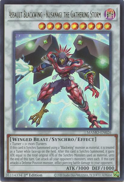 Assault Blackwing - Kusanagi the Gathering Storm - MAMO-EN026 - Ultra Rare - 1st Edition