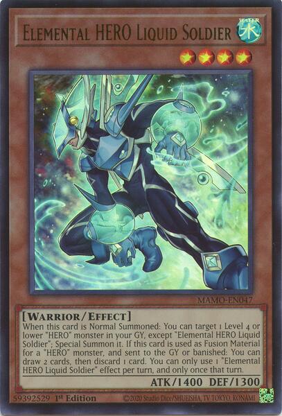 Elemental HERO Liquid Soldier - MAMO-EN047 - Ultra Rare - 1st Edition