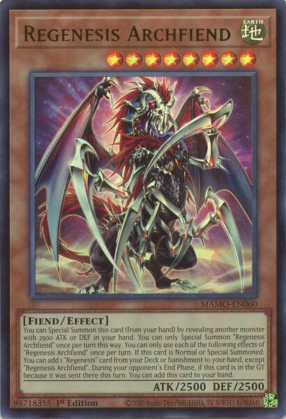 Regenesis Archfiend - MAMO-EN060 - Ultra Rare - 1st Edition