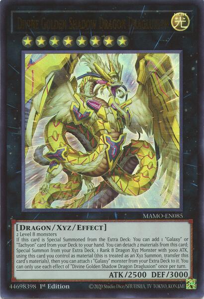 Divine Golden Shadow Dragon Dragluxion - MAMO-EN085 - Ultra Rare - 1st Edition