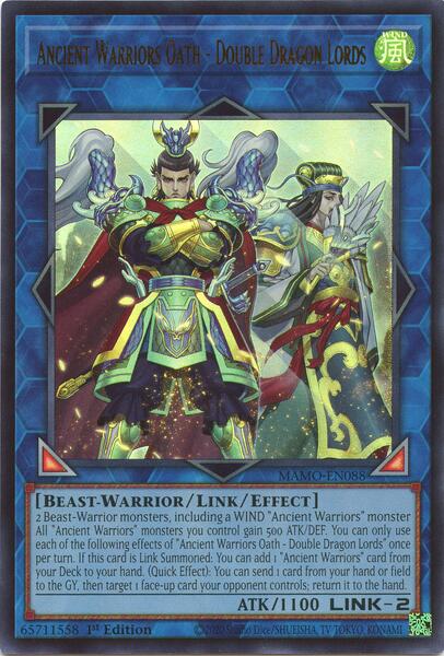 Ancient Warriors Oath - Double Dragon Lords - MAMO-EN088 - Ultra Rare - 1st Edition