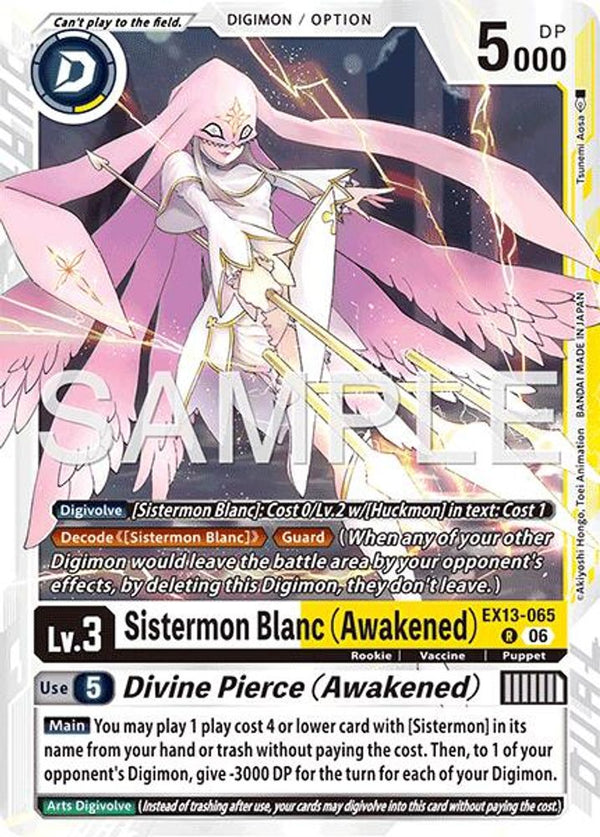 Sistermon Blanc (Awakened) // Divine Pierce (Awakened) - EX13-065 - Rare