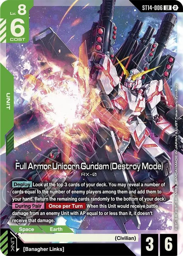 Full Armor Unicorn Gundam (Destroy Mode) - ST14-006 - Legend Rare