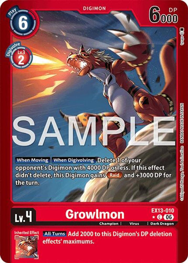 Growlmon (Limited Foil) - EX13-010 - Common