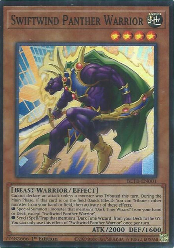 Swiftwind Panther Warrior - BETB-EN001 - Super Rare - 1st Edition