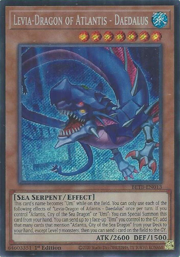 Levia-Dragon of Atlantis - Daedalus - BETB-EN013 - Secret Rare - 1st Edition