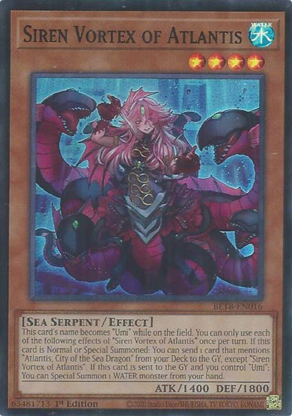Siren Vortex of Atlantis - BETB-EN016 - Super Rare - 1st Edition
