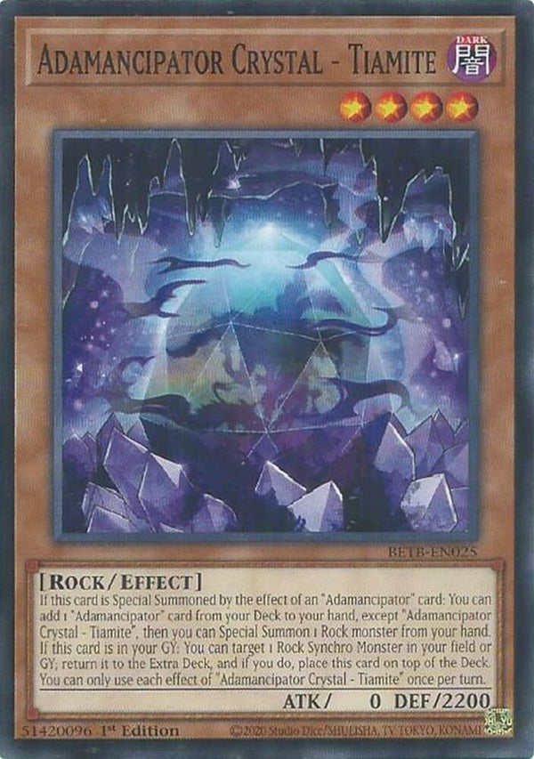 Adamancipator Crystal - Tiamite - BETB-EN025 - Common - 1st Edition