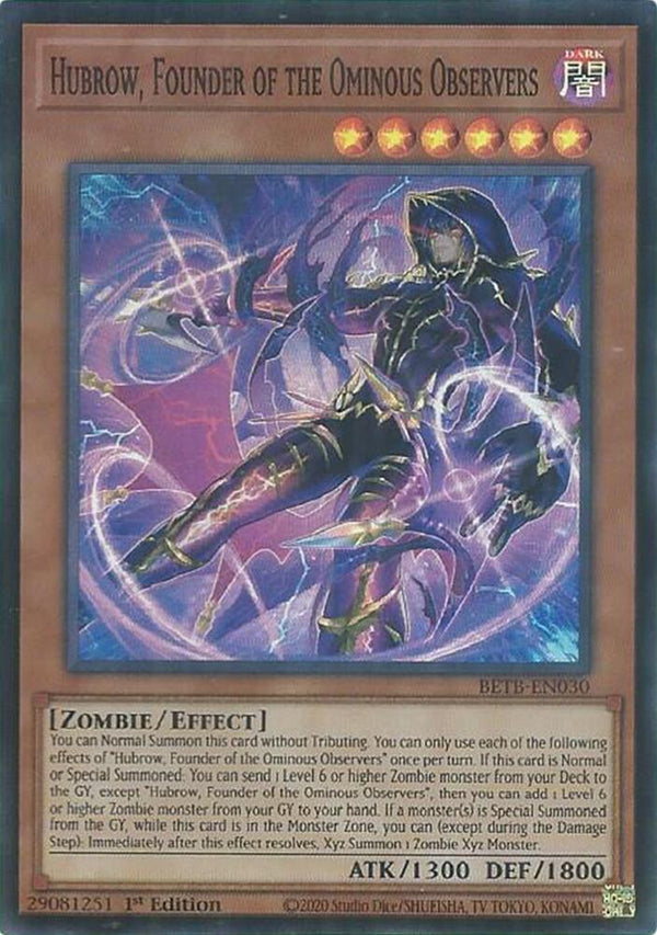 Hubrow, Founder of the Ominous Observers - BETB-EN030 - Super Rare - 1st Edition