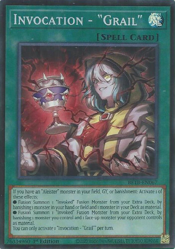 Invocation - "Grail" - BETB-EN067 - Super Rare - 1st Edition