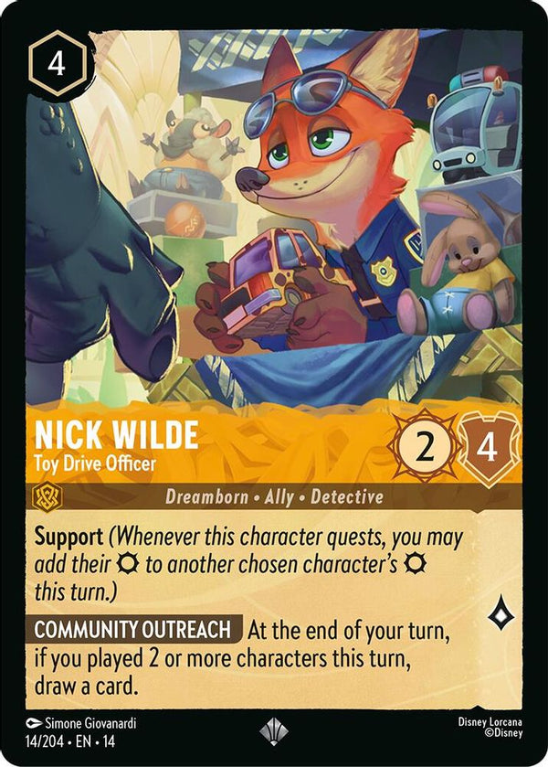 Nick Wilde (Toy Drive Officer) - 14/204 - Super Rare
