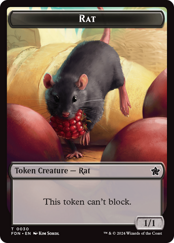 Rat //Elf Warrior Token (TFDN)