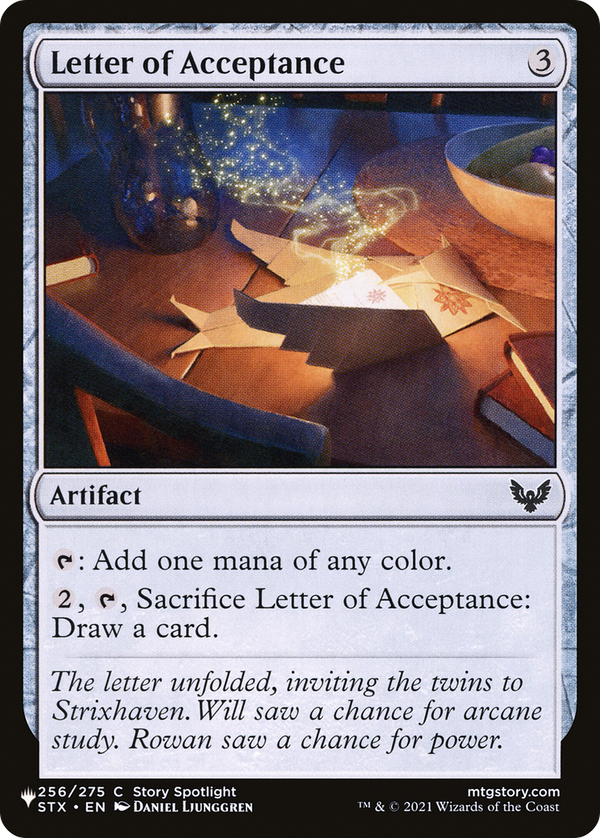 Letter of Acceptance - STX Reprint (PLST)